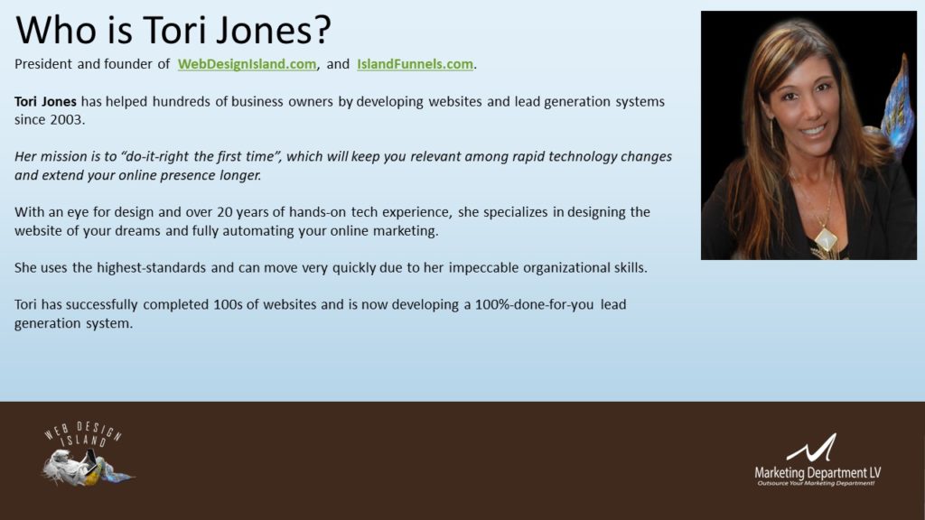 Integrate Website and Marketing, Tori Jones, for Webinar Series 